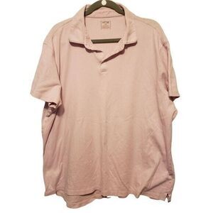 Apt. 9 Mens Sz 2XL Pink  Solid Short Sleeve Polo Shirt